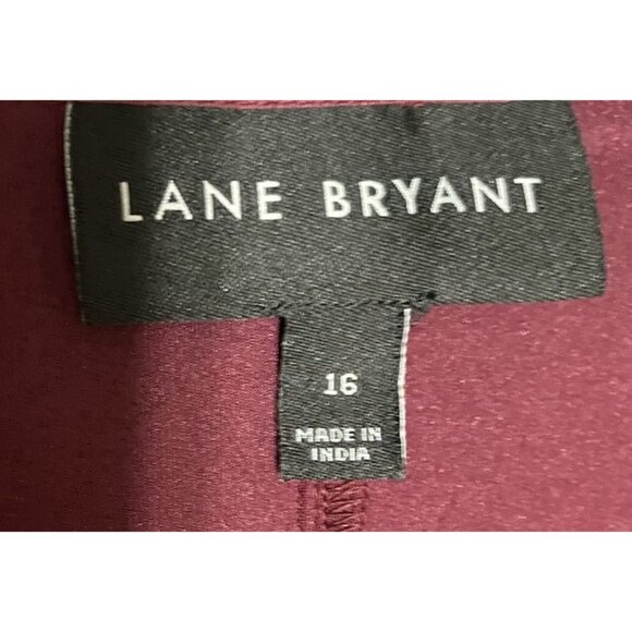 Lane Bryant Short Sleeve Embroidered Eyelet Burgundy Babydoll Top Plus Size 16 - Picture 12 of 12